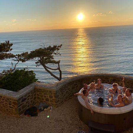 Les Roches Grises, Luxueuse Villa Face Mer, 4Etoiles, Spa Et Jardin Panoramique, Societe La Clef Decamp Granville Bagian luar foto