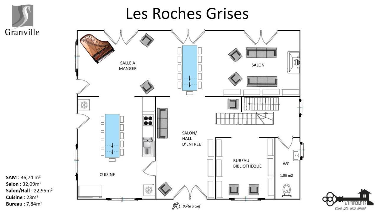 Les Roches Grises, Luxueuse Villa Face Mer, 4Etoiles, Spa Et Jardin Panoramique, Societe La Clef Decamp Granville Bagian luar foto