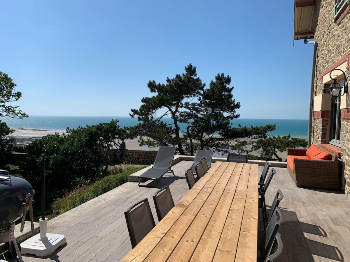 Les Roches Grises, Luxueuse Villa Face Mer, 4Etoiles, Spa Et Jardin Panoramique, Societe La Clef Decamp Granville Bagian luar foto